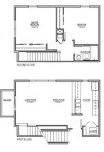 2 Bed 1 Bath Townhouse floor plan